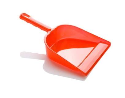 A red dustpan
