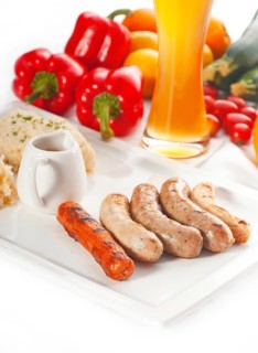 Selection of all main type of german wurstel saussages