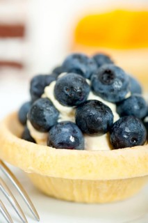 Fresh blueberry cream cupcake homemade closeup macro