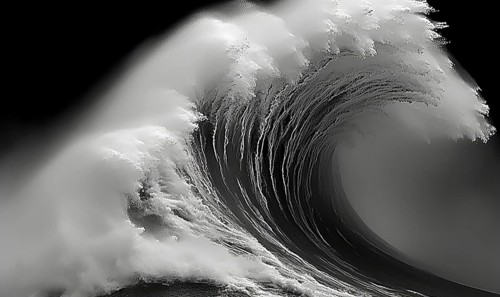 Surfing ocean wave. Blue ocean wave. Nature background. Big ocean waves Ai generated