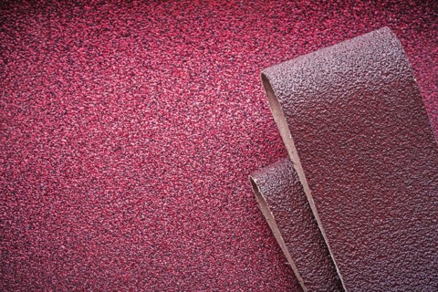 Abrasive paper on polishing sheet top view