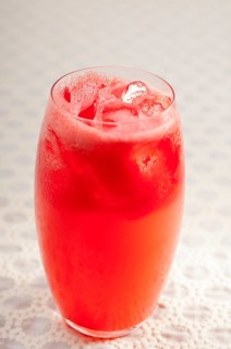 Selection of fresh fruits colorful long drink cocktails