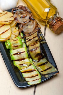 Grilled assorted vegetables dressed with extra virgin olive oil