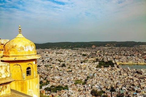 Aerial view of the Jaipur city from the Nahargarh fort
