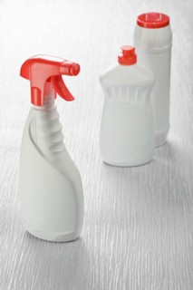 Three white plastic bottles
