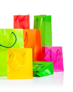 Big composition of coloured paper bags