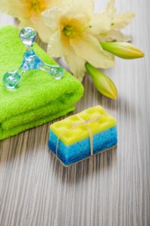 Bath objects with flower