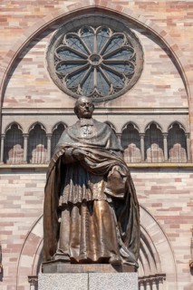 Statue of Charles-Emile Freppel in front of the church of St Peter and Paul