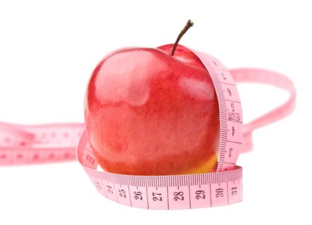 Apple with measure tape