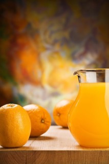 Orange juice and oranges