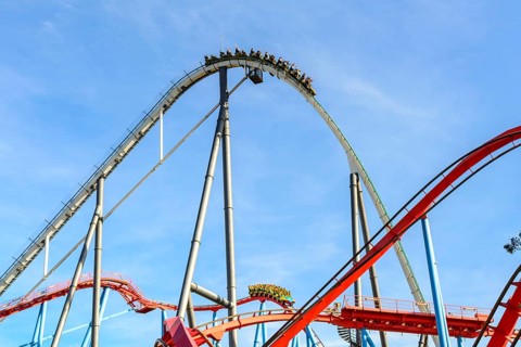 Dragon Khan and Shambhala attractions in PortAventura