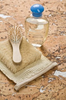Group of objects on cork wood