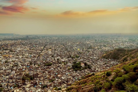 Aerial view of the Jaipur city from the Nahargarh fort
