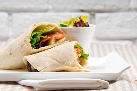Kafta shawarma chicken pita wrap roll sandwich traditional arab mid east food
