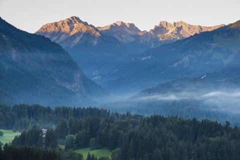 Stillachtal with early morning fog