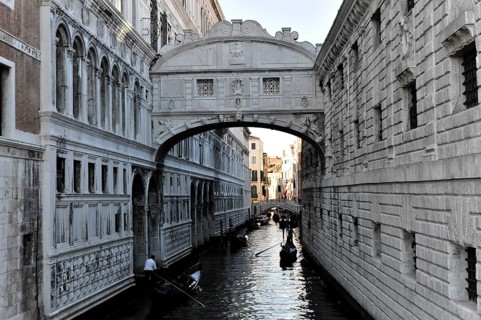 Beautiful view of the Bridge of Sighs or Ponte dei Sospiri