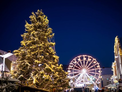 Christmas tree and Ferris wheel