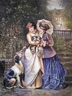 Frauen mit Hundewelpen
