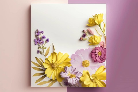 A spring background with pastel-coloured flowers is a natural work of art that shows the beauty and joy of the season. The soft colour palette