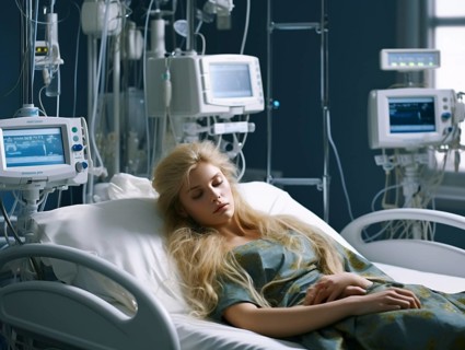 Female patient in recovery