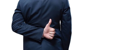 Image of a man's hands showing ok sign on a white background. Back view. Business concept.