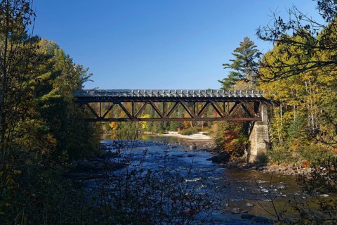 Old railway bridge over the Red River