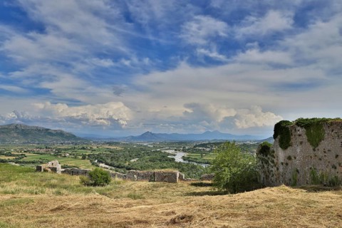 View of the Drin River from the Illyrian fortress of Rozafa