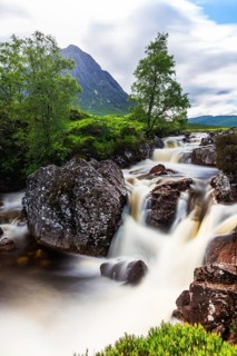 Waterfall under Buachaille Etive Mor