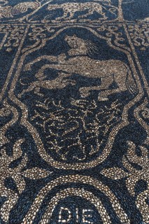 Stone mosaic of white and black sea pebbles from 1737