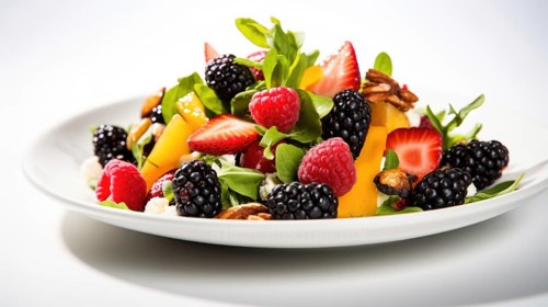 Fresh fruit salad with strawberries