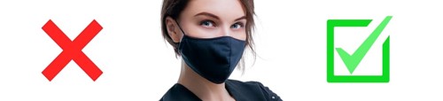 Portrait of a beautiful girl in a protective mask. Coronavirus vaccine concept. Advertising banner. Medical concept