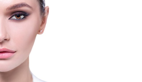 Close-up portrait of a girl. The concept of the beauty industry