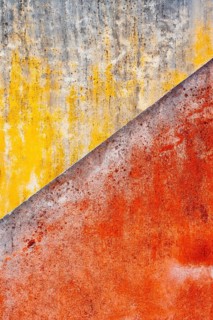 Red and yellow plaster wall