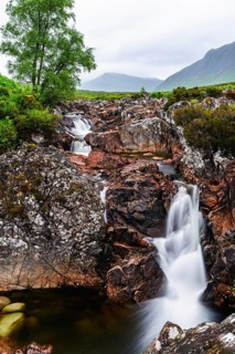 Waterfall under Buachaille Etive Mor