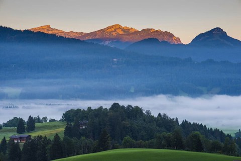 Stillachtal with early morning fog