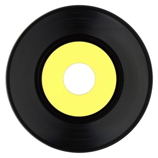 Vinyl record with yellow label
