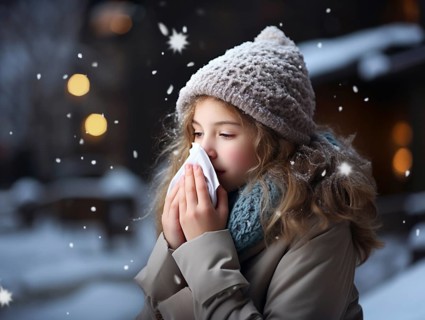 Young child bundled up against the winter cold