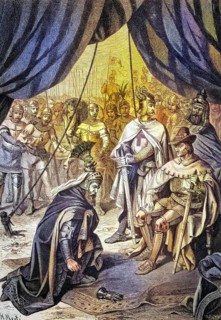 King Ottokar of Bohemia submits to Emperor Rudolph of Habsburg