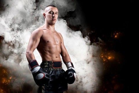 Portrait of a boxer of mixed martial arts. The concept of sports