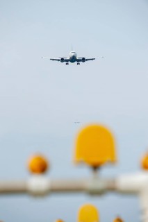 Landing passenger aircraft