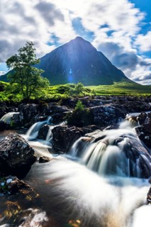Waterfall under Buachaille Etive Mor
