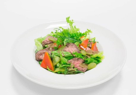 Gourmet salad with roast beef
