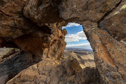 Stone arches in volcanic rock