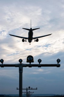 Landing passenger aircraft