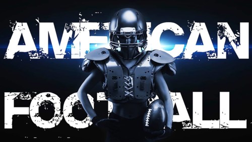 Brutal portrait of a girl in the uniform of an American football team player. Equipment advertising. Sports concept. Shoulder pads.