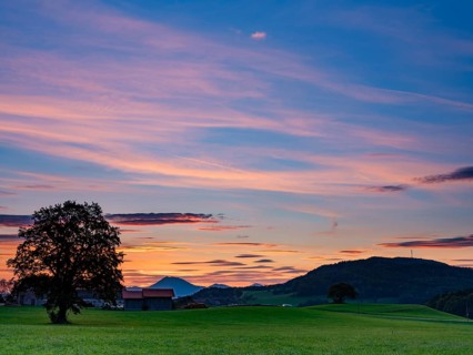 Dawn on the edge of the Alps
