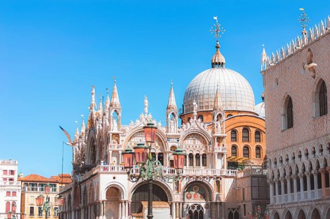 St. Mark's Square in Venice. View of the basilica.