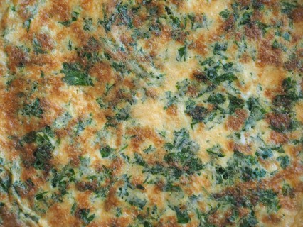 Omelette made from fried beaten eggs