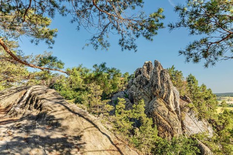 The Hamburger Wappen rock formation on the Devil's Wall near Timmenrode