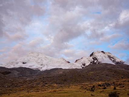 Glaciated Antisana volcano in Antisana National Park